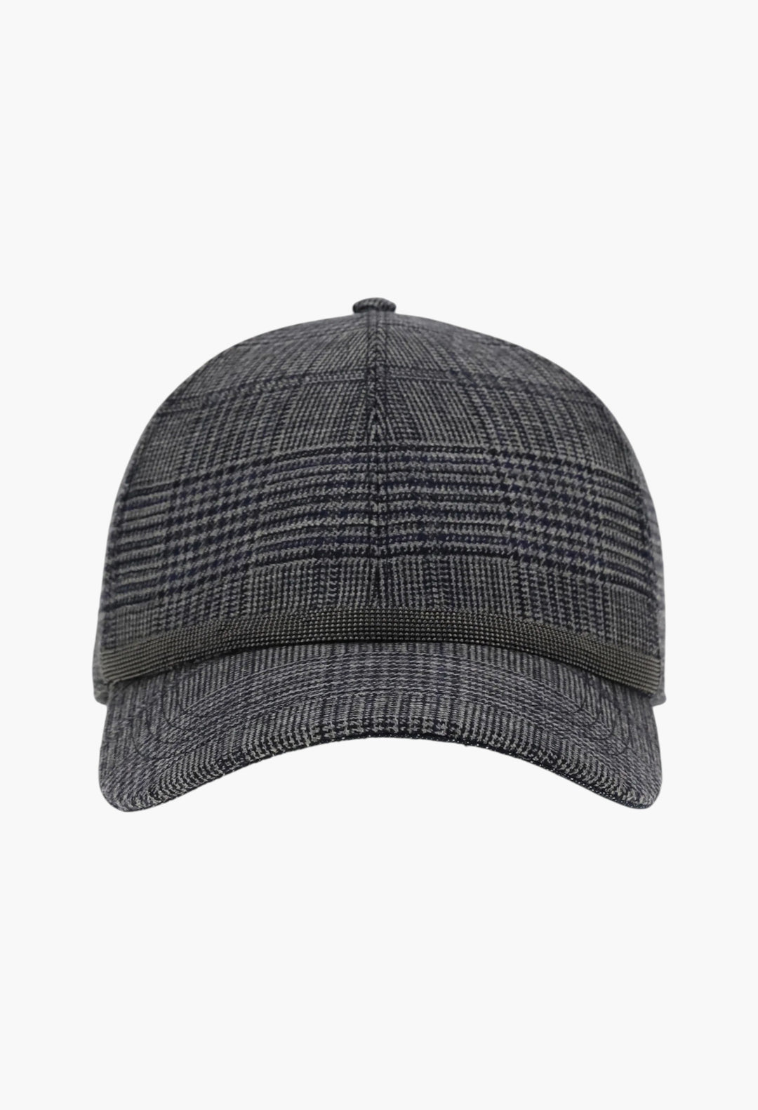 Prince of Wales Fabric Baseball Hat with Shiny Band - GLAM MODA