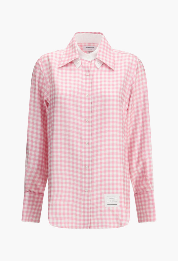 Checked silk Shirt - GLAM MODA