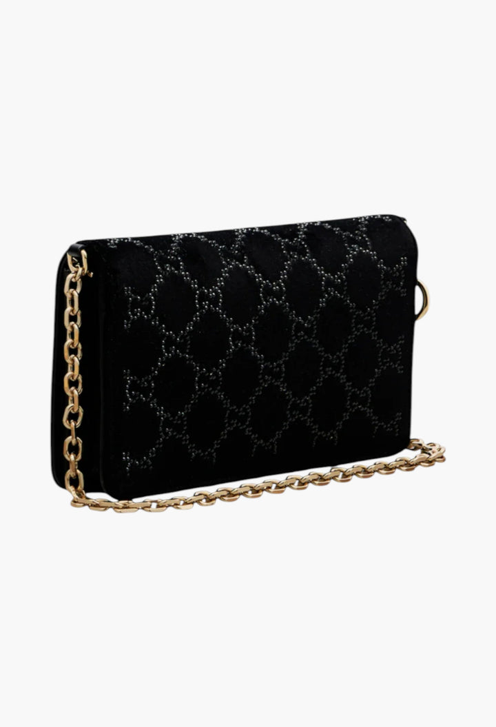 Crystal Velvet Wallet on Chain - GLAM MODA