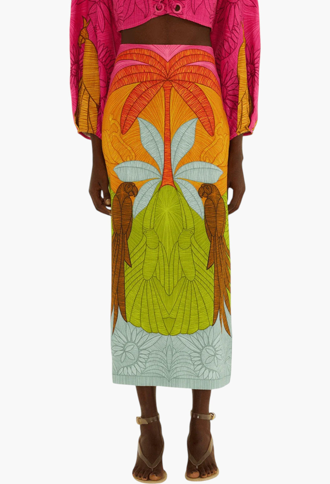 Multicolor Usiacuri Midi Skirt - GLAM MODA