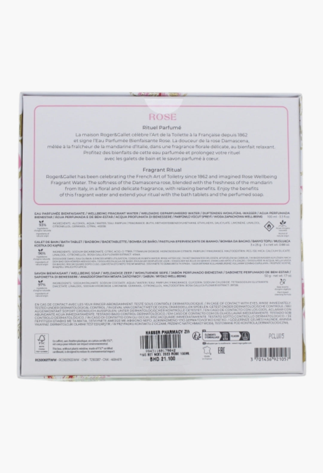 Fragrant Water Gift Set 2023 - Luxurious Floral & Citrus Experience With Damask Rose & Italian Mandarin - 100ml Fragrant Water, 50g Soap, Bath Tablets