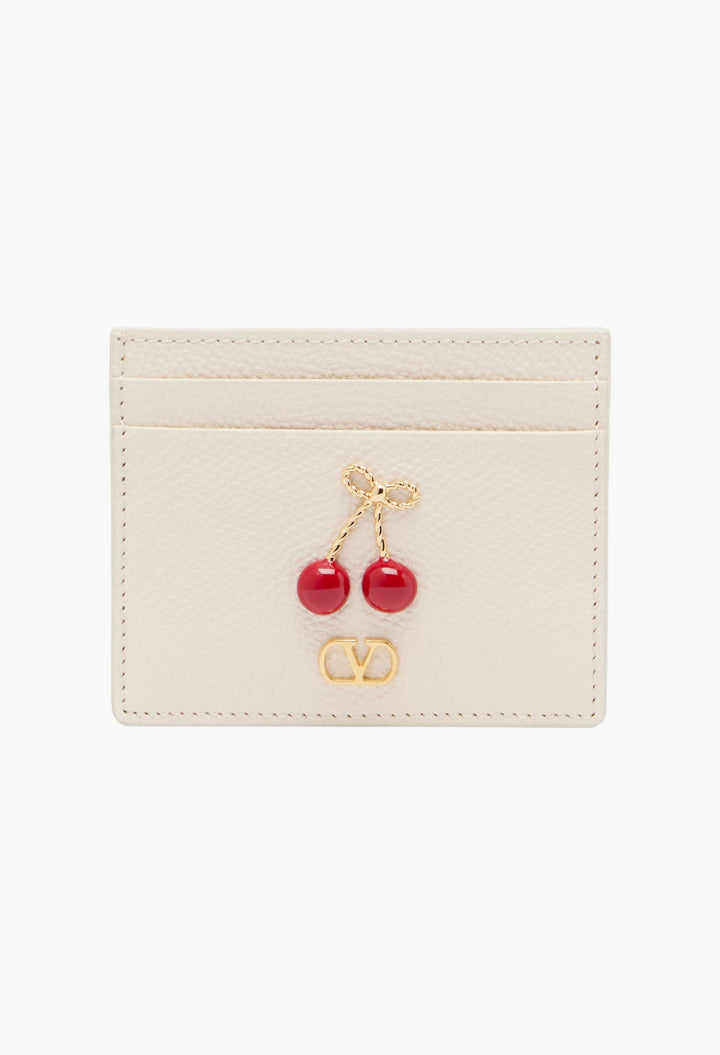 Embellished leather card holder - GLAM MODA