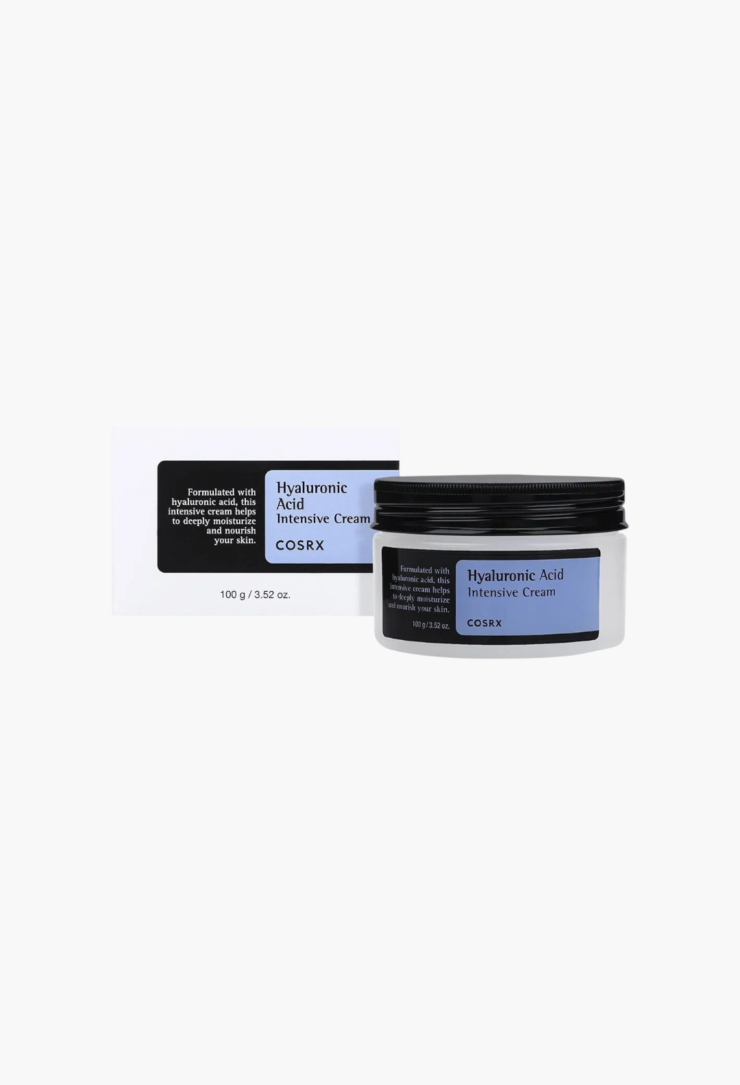 GLAM MODA COSRX Hyaluronic Acid Intensive Cream in a white jar and box for deep hydration and plump skin