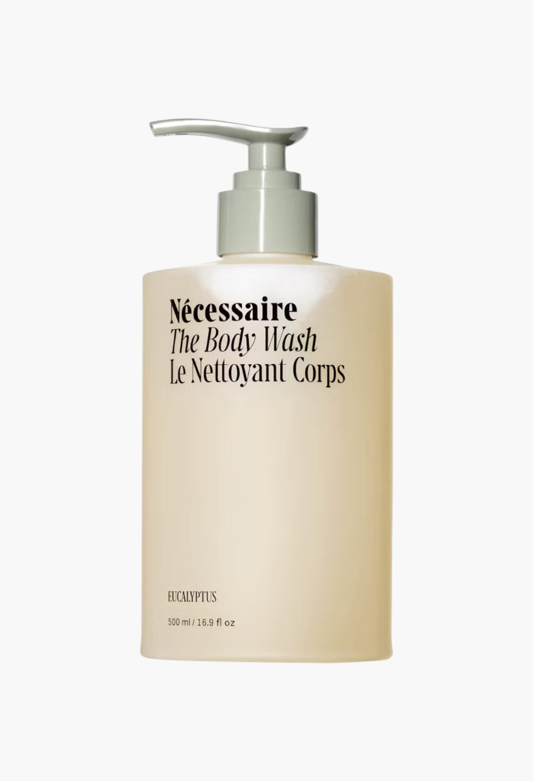 GLAM MODA Nécessaire The Body Wash Eucalyptus in a minimalist beige 500ml pump bottle for daily skincare