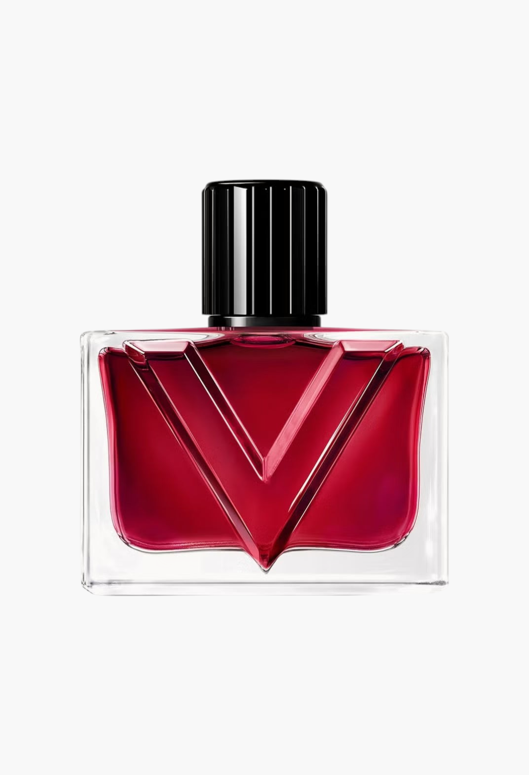 GLAM MODA Valentino Vendetta Donna Eau de Parfum in a rectangular glass bottle with a deep red liquid and V logo