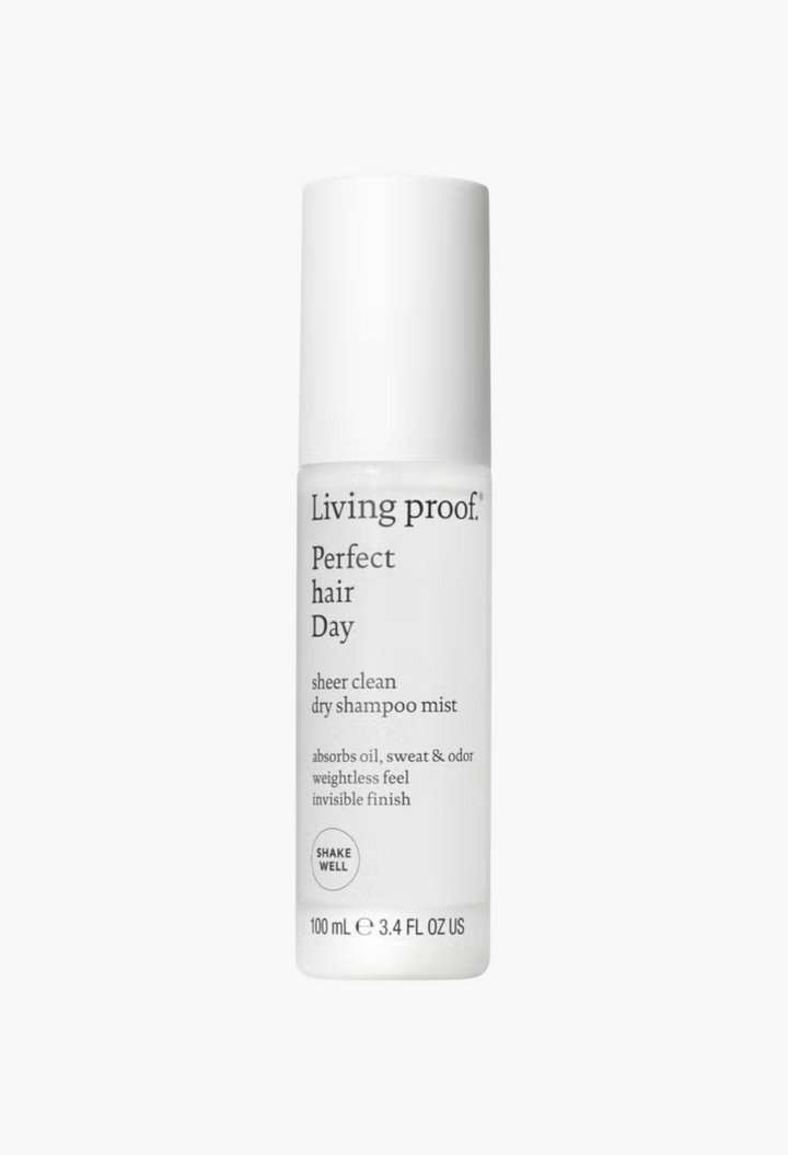 GLAM MODA Living Proof Perfect Hair Day Sheer Clean Dry Shampoo Mist in a white 100ml spray bottle