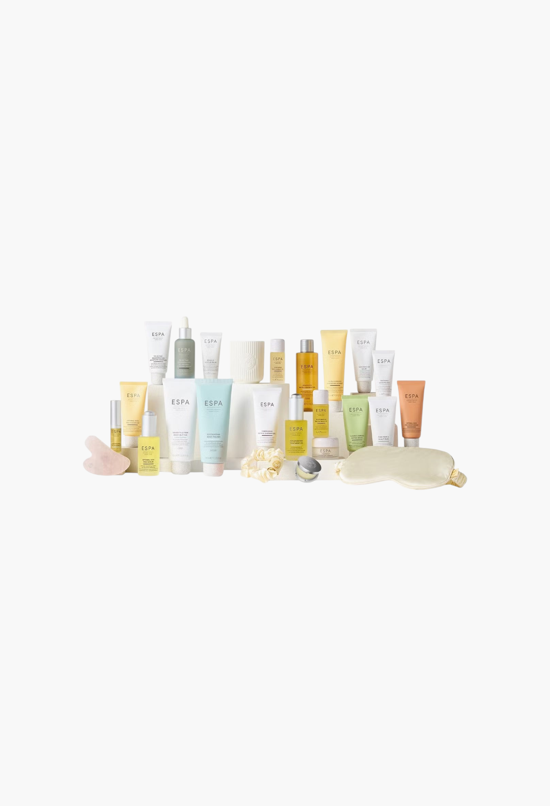 GLAM MODA ESPA Moments of Wellness Advent Calendar featuring 25 skincare, body care, and wellness treats with accessories.
