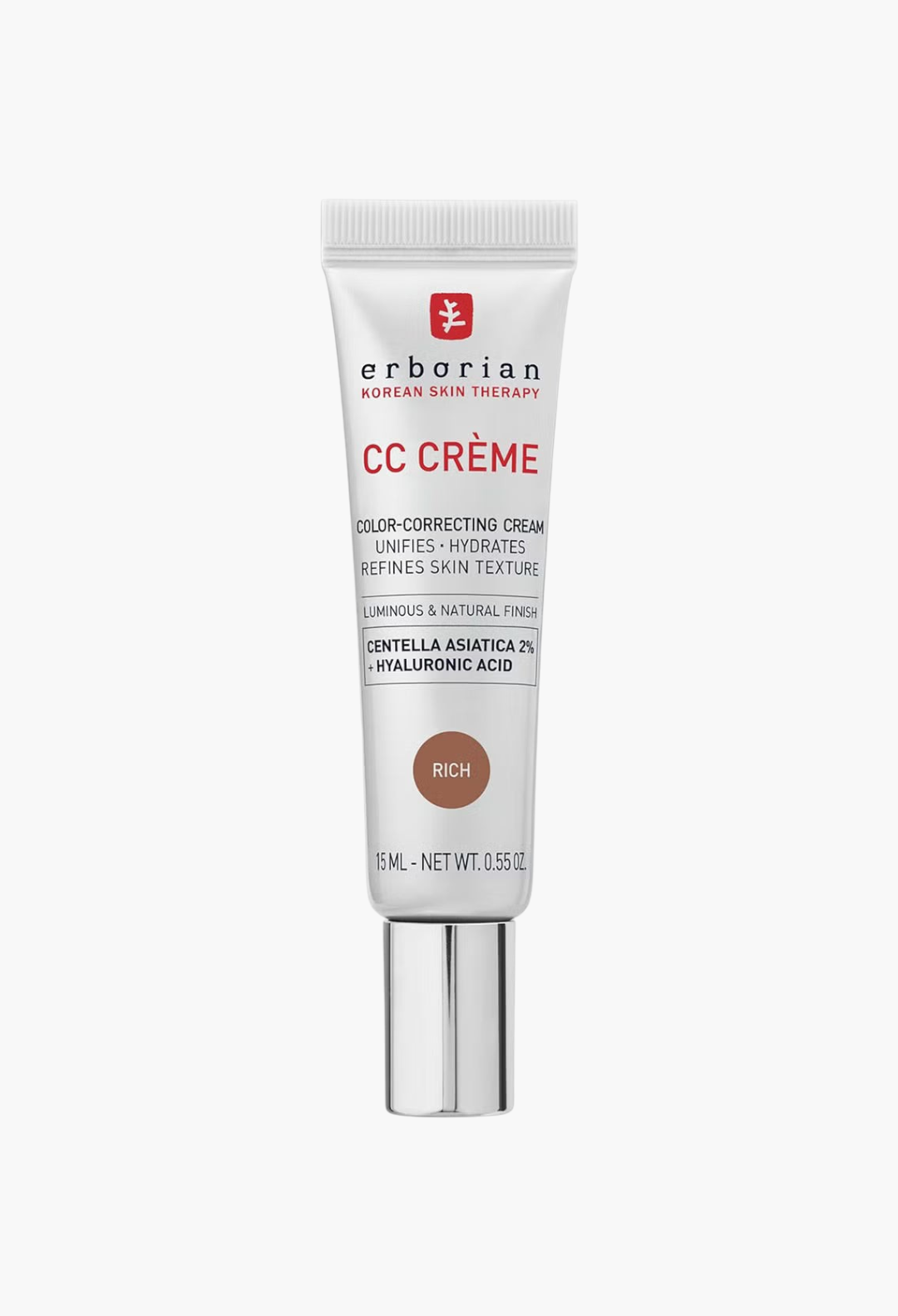 GLAM MODA Erborian CC Cream travel size in Porcelain, a color-correcting face cream with Centella Asiatica.