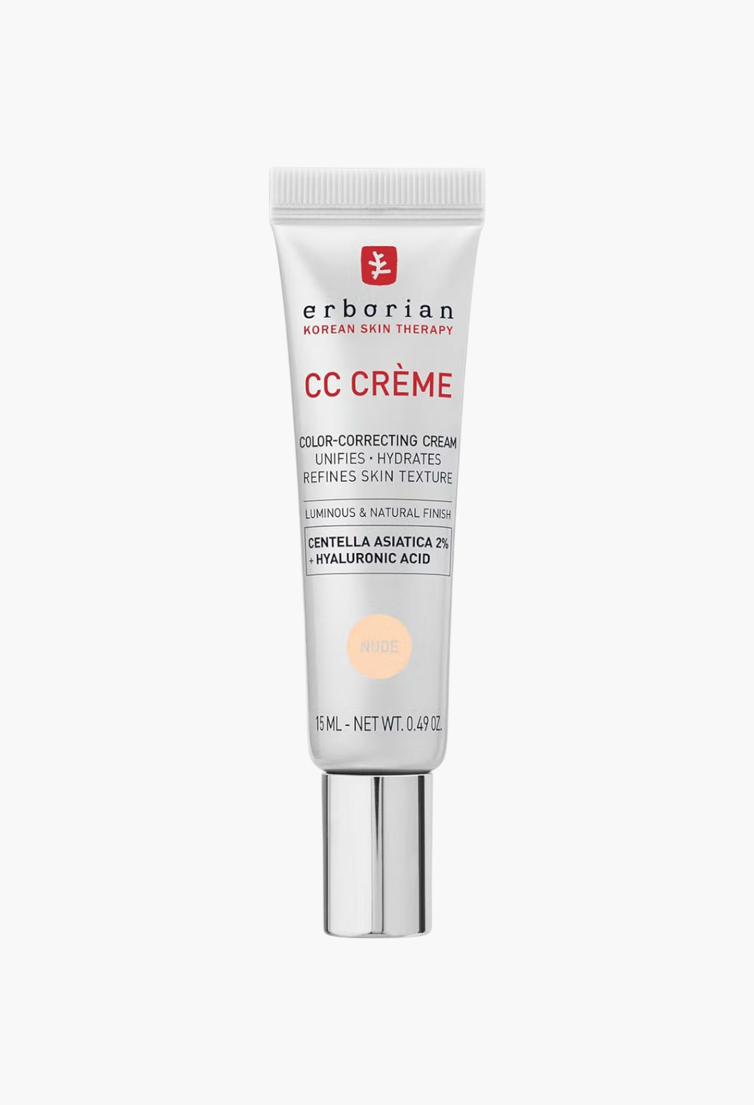 GLAM MODA Erborian CC Cream travel size in Porcelain, a color-correcting face cream with Centella Asiatica.