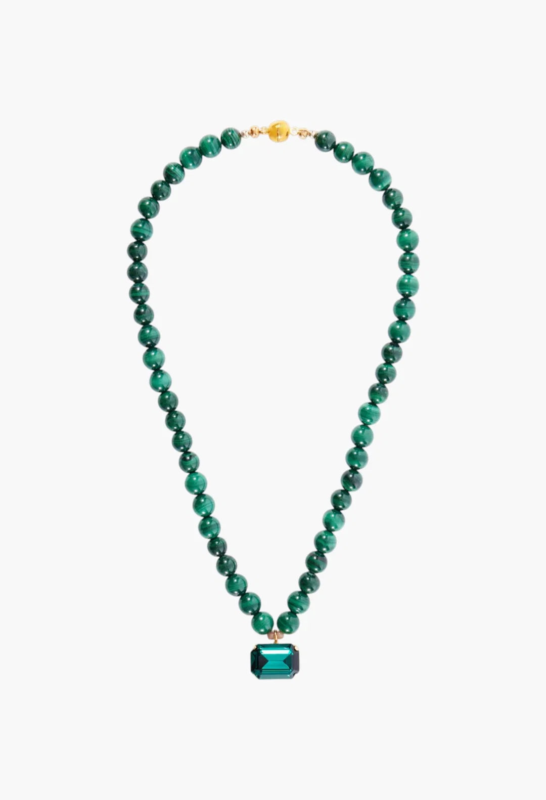 Sidonie gold-tone malachite and crystal necklace