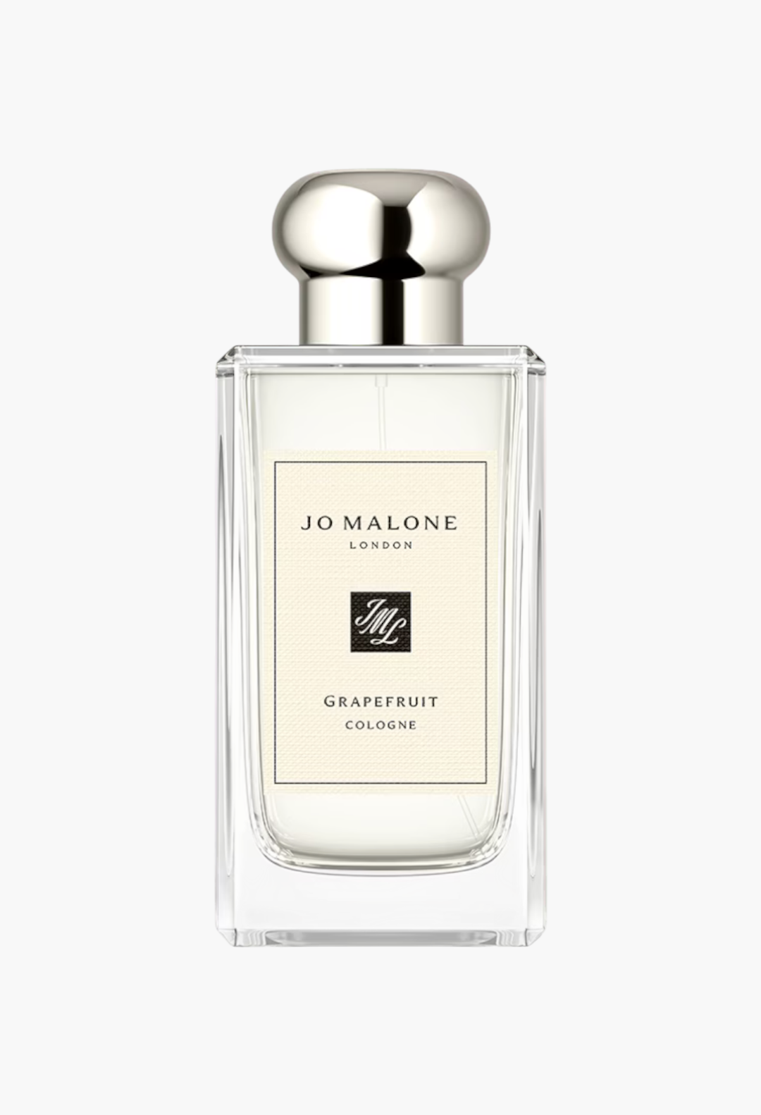 GLAM MODA Grapefruit Cologne in a clear glass bottle with a silver cap, featuring notes of rosemary and peppermint.