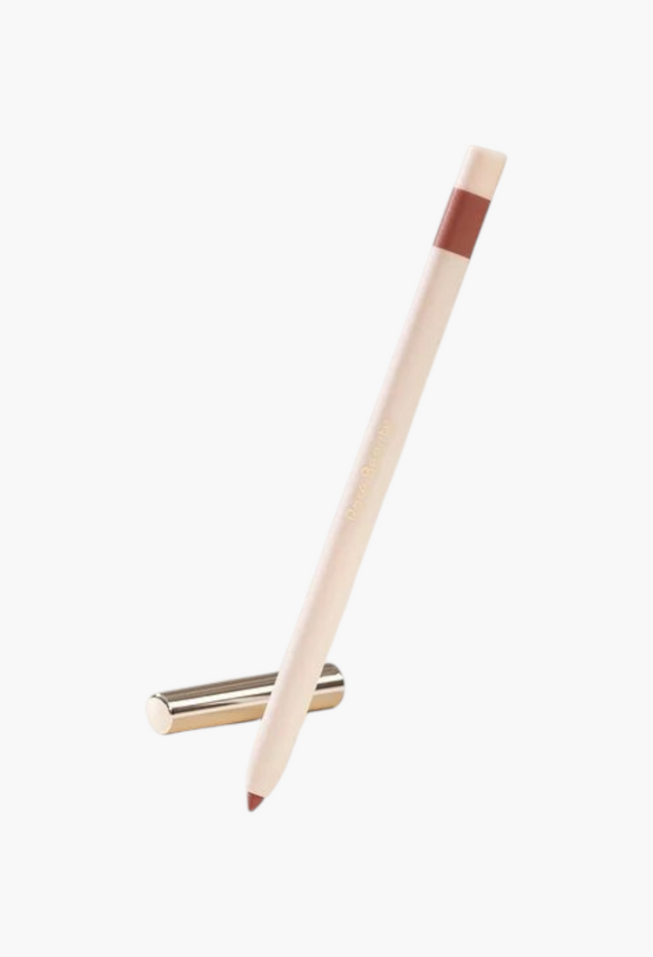 GLAM MODA Kind Words matte lip liner in a neutral shade with a gold cap, shown standing upright against a white background.