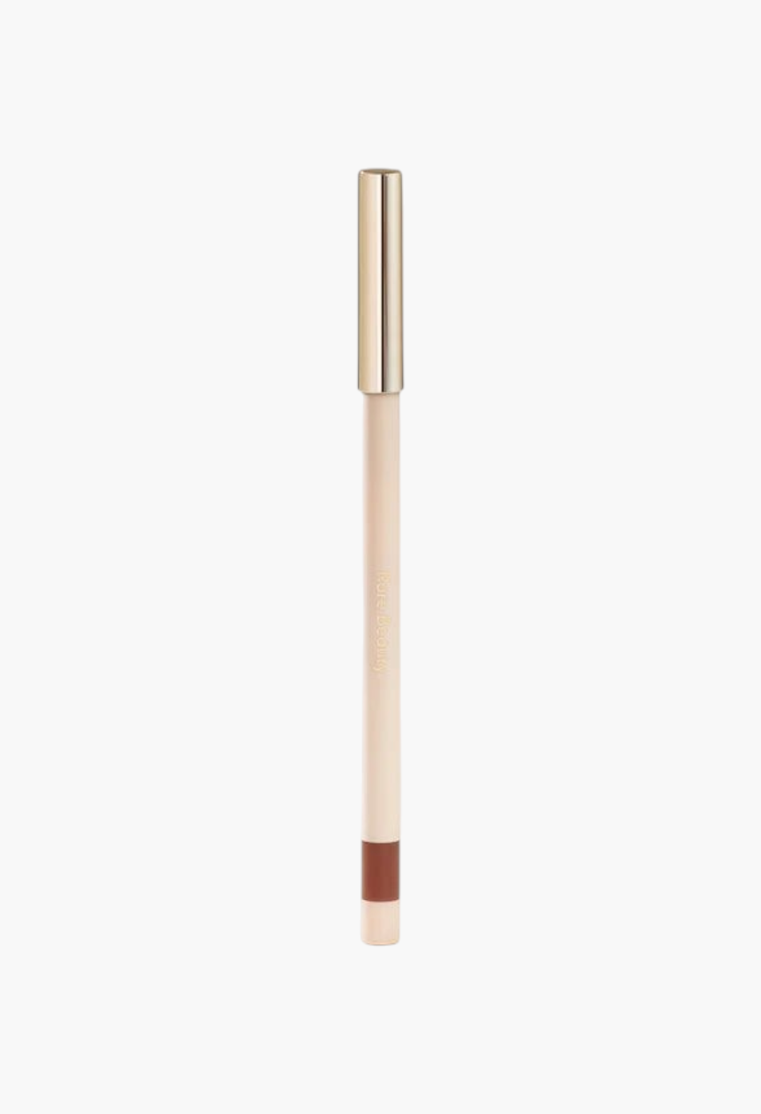 GLAM MODA Kind Words matte lip liner in a rich chocolate brown shade with a sleek gold cap and retractable tip.