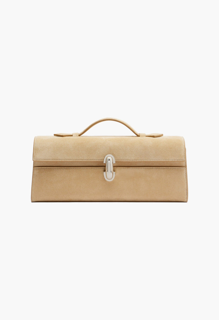 Symmetry Slim Suede Top-Handle Bag - GLAM MODA
