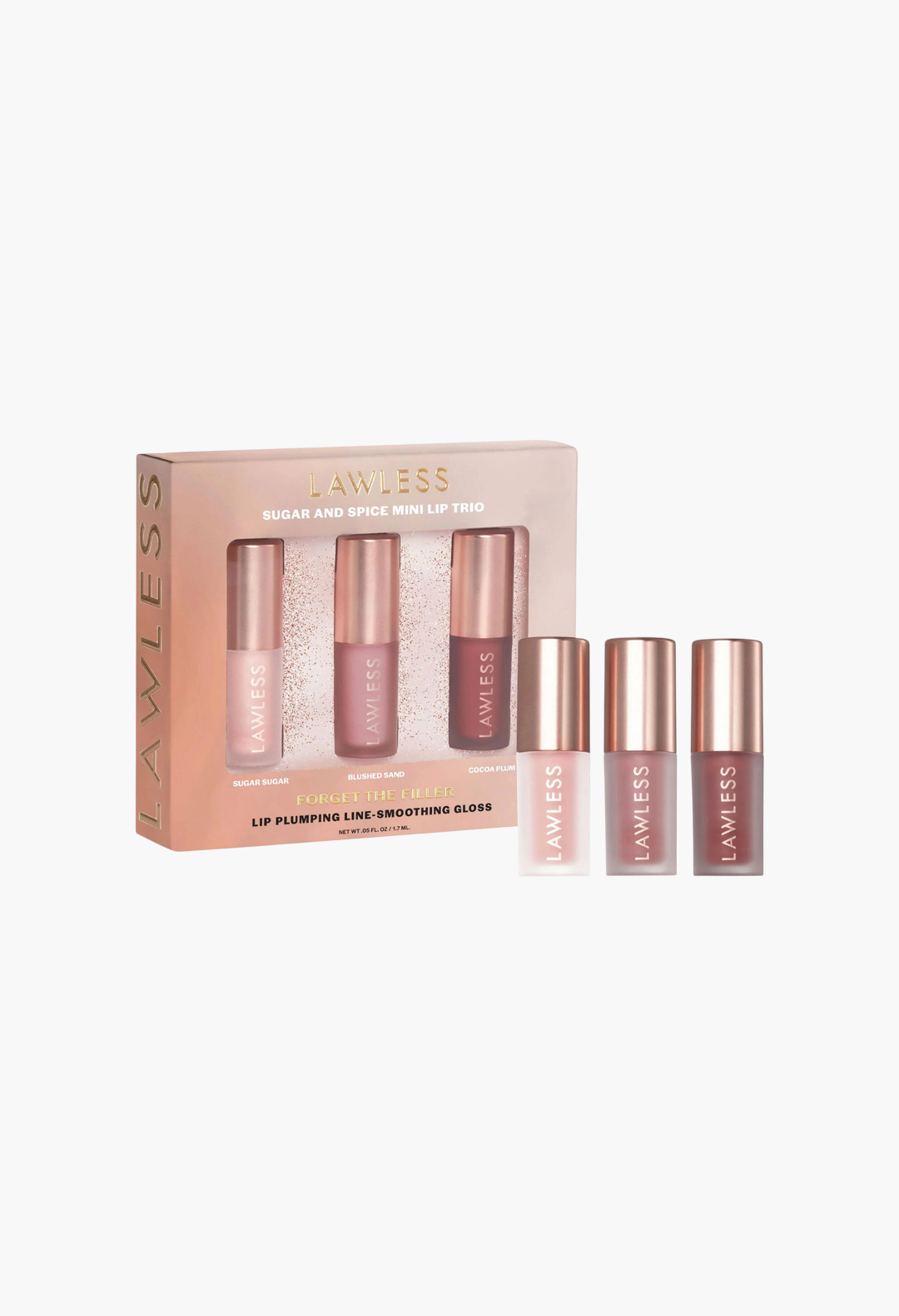 LAWLESS Mini Forget the Filler Sugar and Spice Lip Trio Gift Set