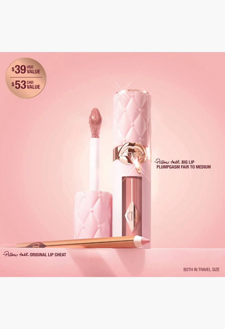 Charlotte Tilbury Mini Pillow Talk Plumpgasm Lip Liner and Lip Gloss Set