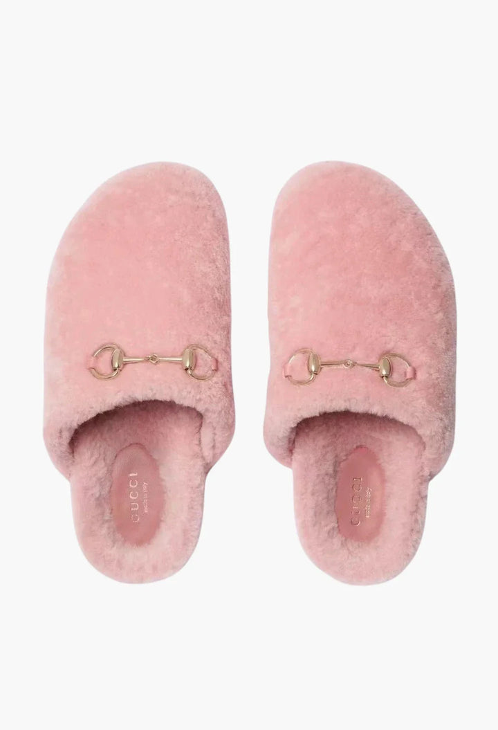 Horsebit Shearling Mules
