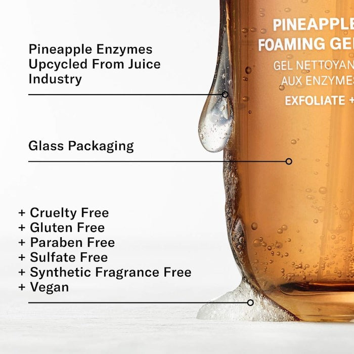 Pineapple Enzyme Exfoliating + Brightening Foaming Gel Cleanser with AHAs - GLAM MODA