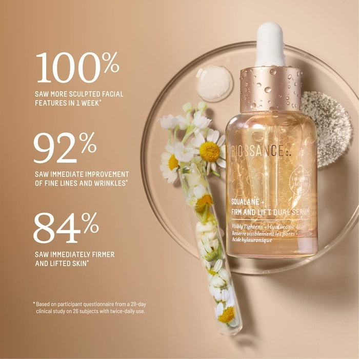 Firm and Lift Hydrating Dual Serum with Hyaluronic Acid + Squalane - GLAM MODA