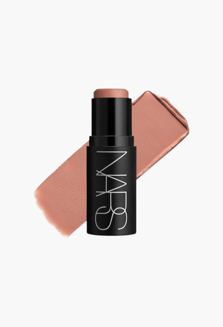 GLAM MODA NARS The Multiple soft blur blush stick in a neutral shade with a cream-to-powder swatch on a white background