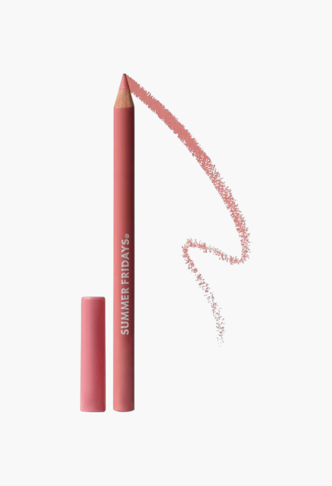 GLAM MODA SoftLine creamy sculpting lip pencil in a soft pink shade with a matching swatch on a neutral background.