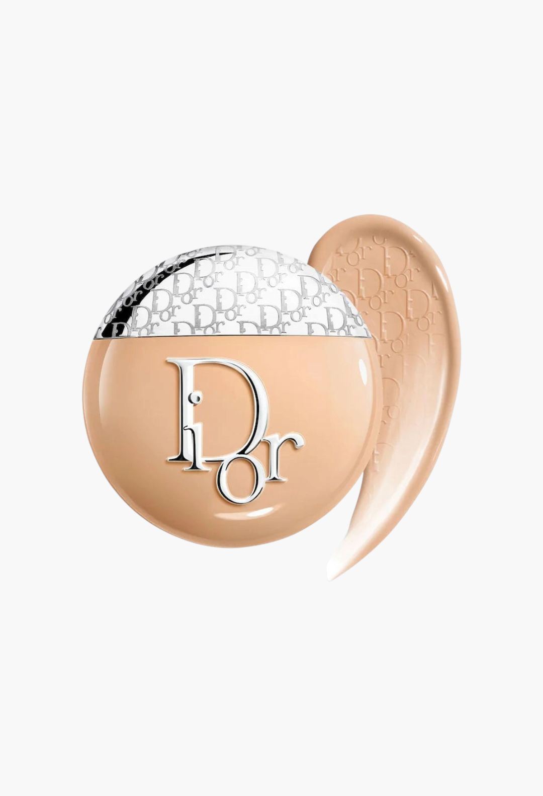 GLAM MODA Dior Backstage Glow-Up Skin Tint liquid moisturizer with SPF 20 and a swatch of the beige foundation formula