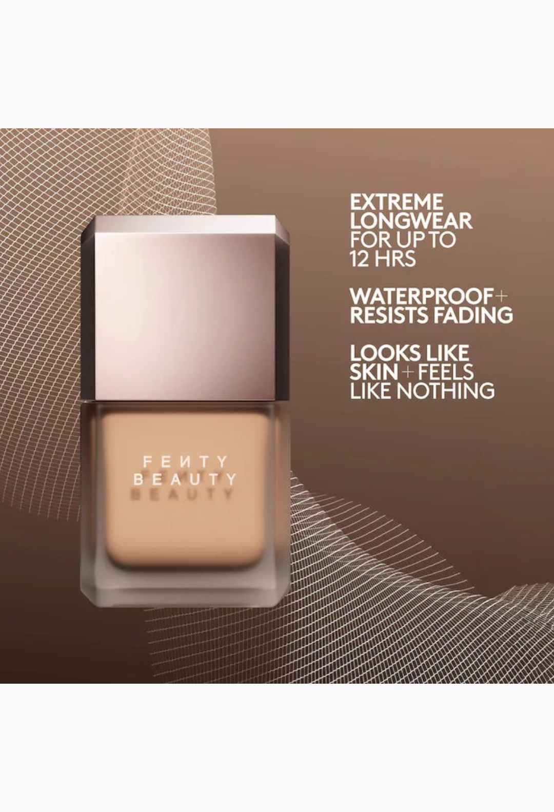 GLAM MODA Fenty Beauty Pro Filt'r liquid foundation bottle with natural matte finish and longwear formula