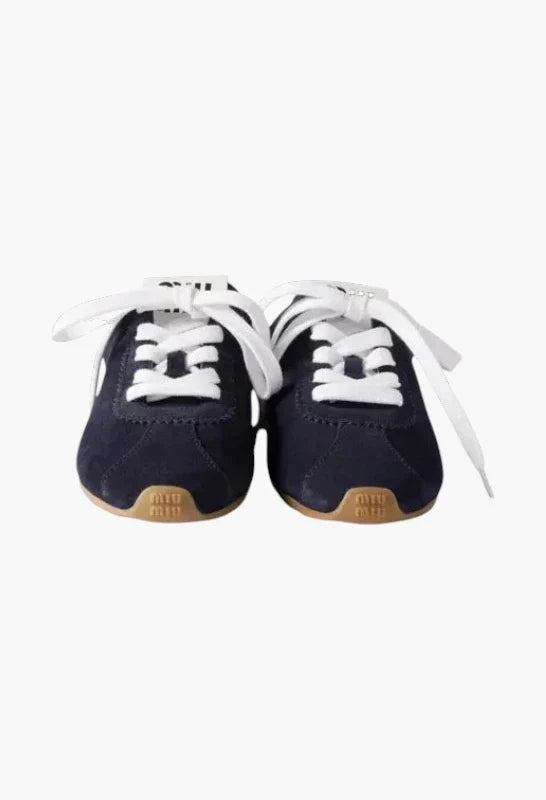 Navy - Plume Suede Mules