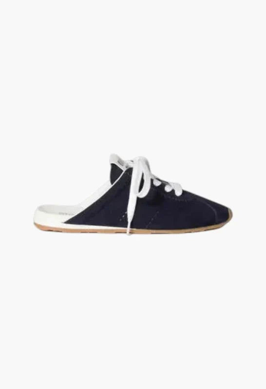 Navy - Plume Suede Mules