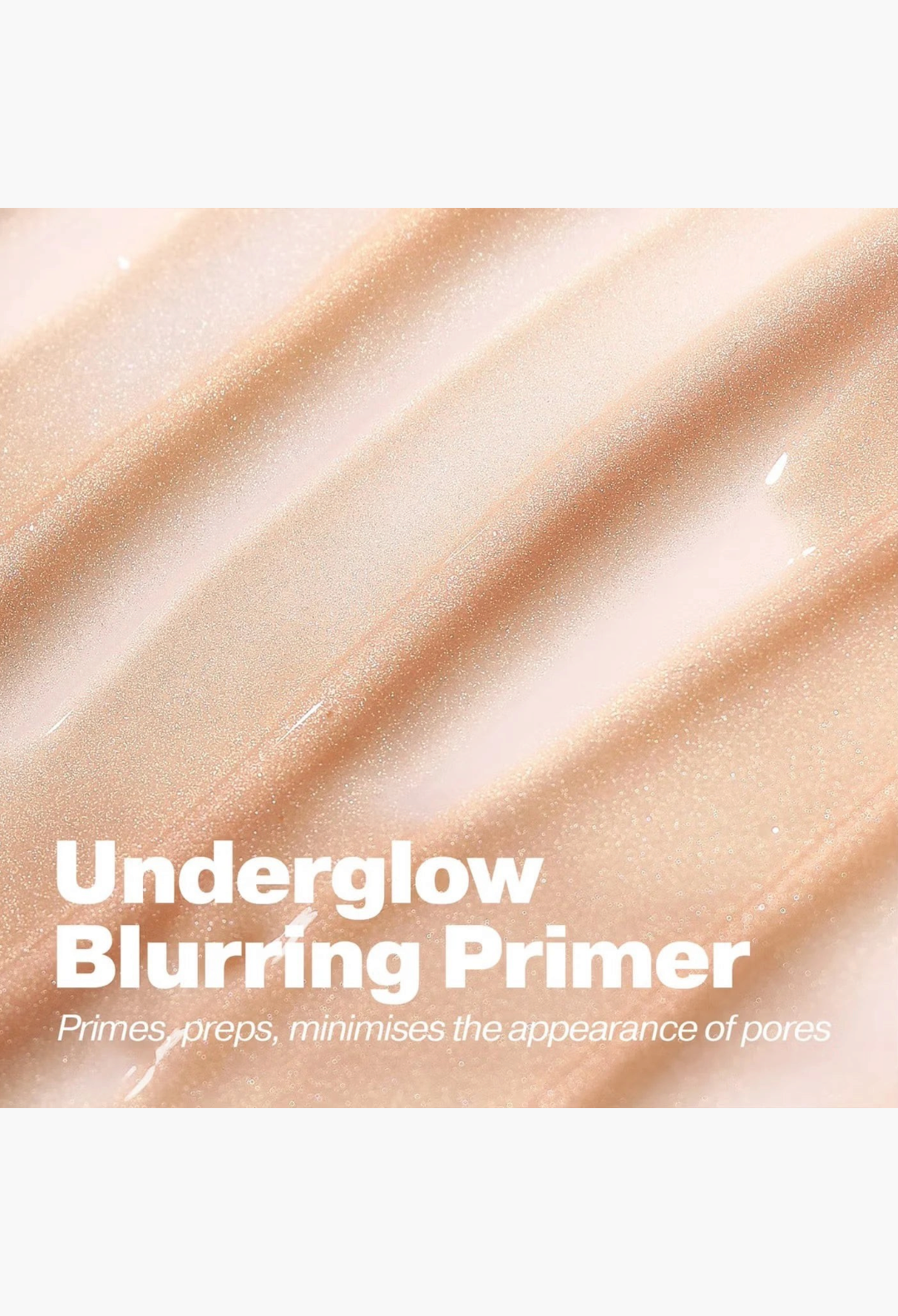 GLAM MODA ICONIC London Underglow Blurring Primer with a shimmering champagne pearl texture and soft-focus finish