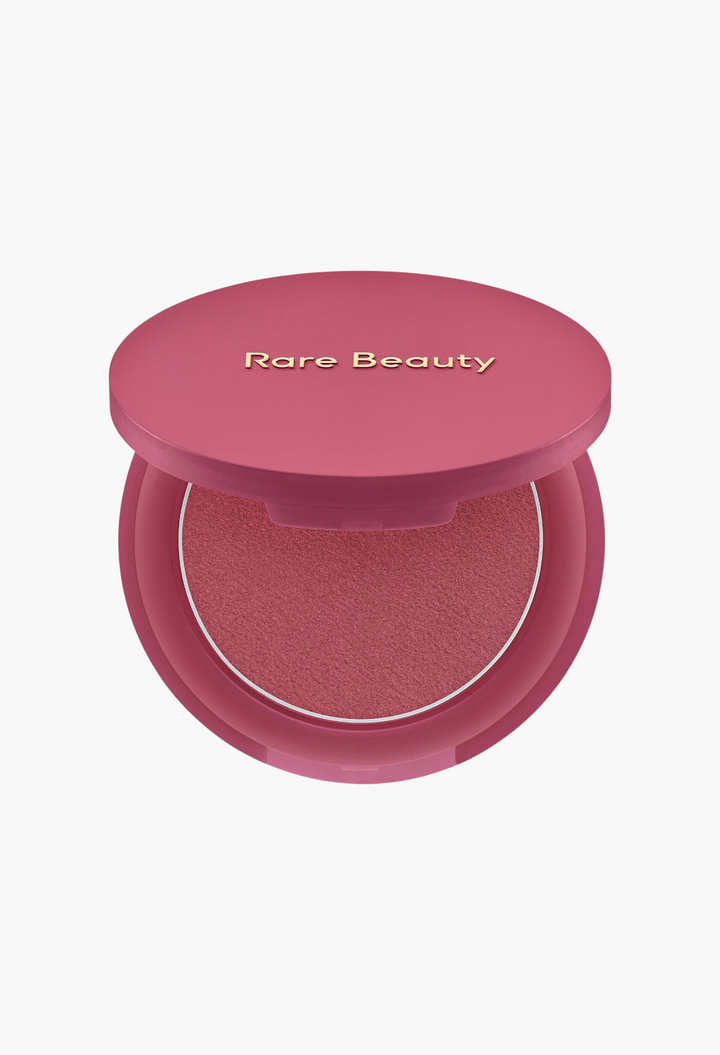 GLAM MODA Soft Pinch Matte Bouncy Blush in a deep rose shade with a smooth, weightless finish in a round compact.